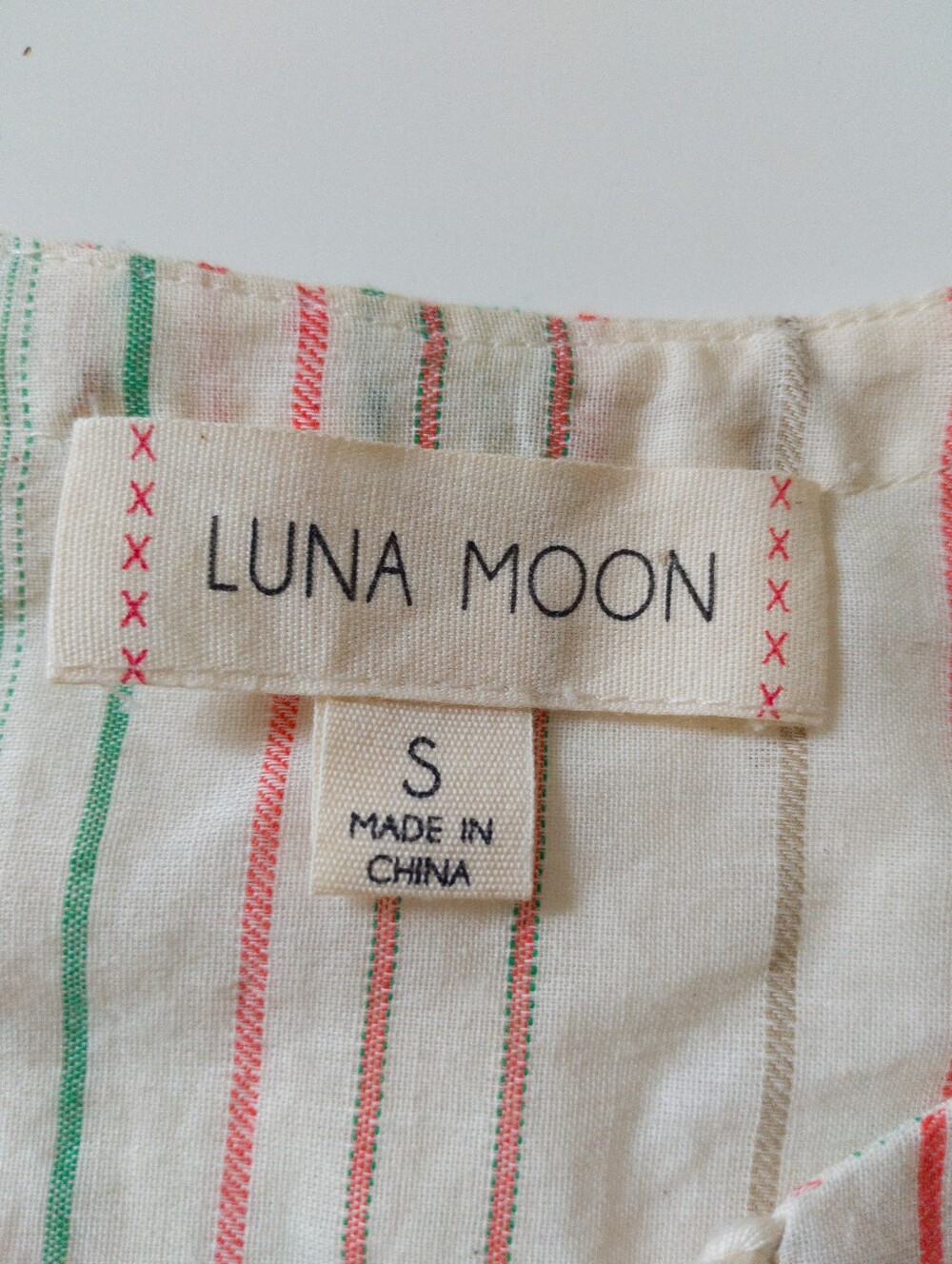 Luna Moon Boho Striped Smocked Peasant Blouse Size Small - Picture 3 of 7